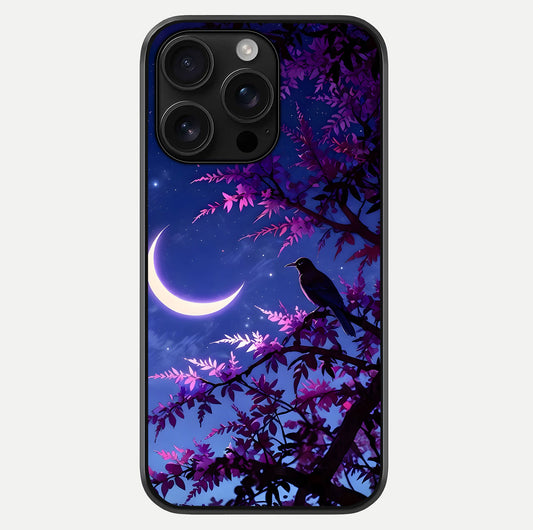 Crow & Moon Scenery Glass Case For iPhone 16 Pro Max by Custom World