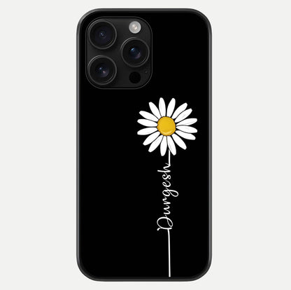 Custom Name White Flower Glass Case For iPhone 16 Pro Max by Custom World