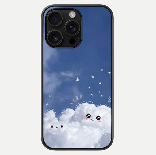 Cute Blossom Cloud Glass Case For iPhone 16 Pro Max by Custom World