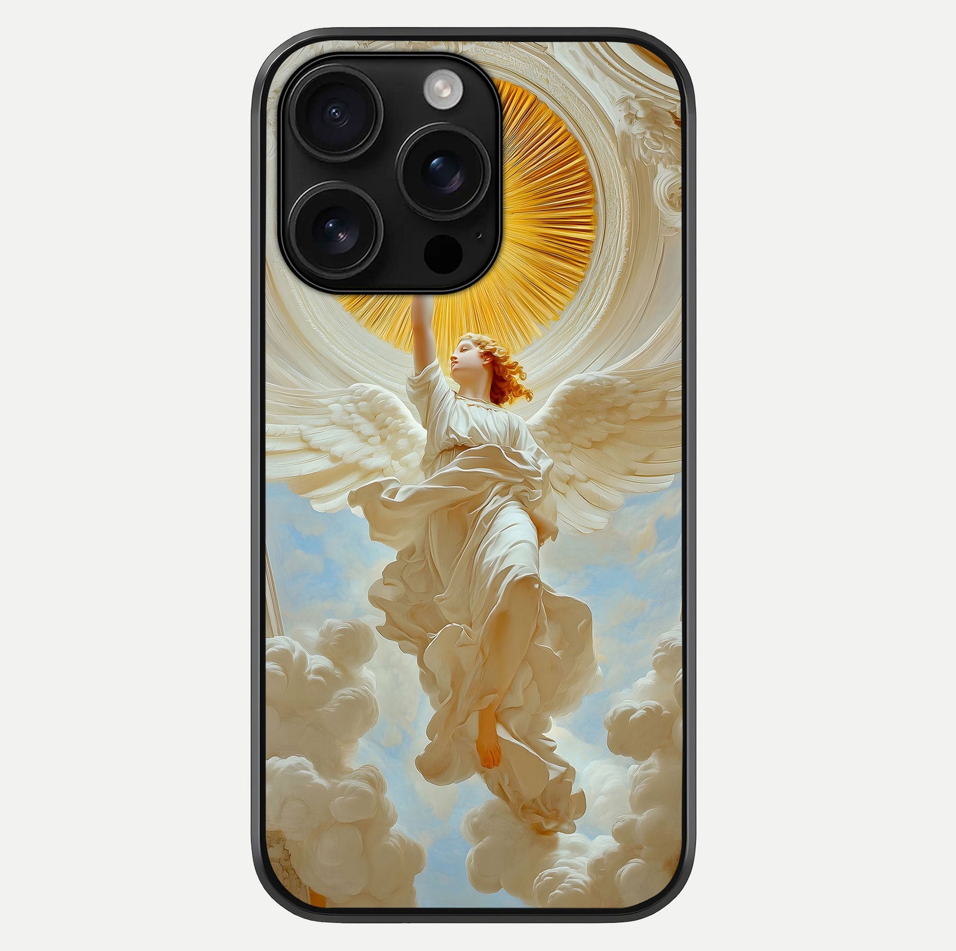 Divine Light Angel Glass Case For iPhone 16 Pro Max by Custom World