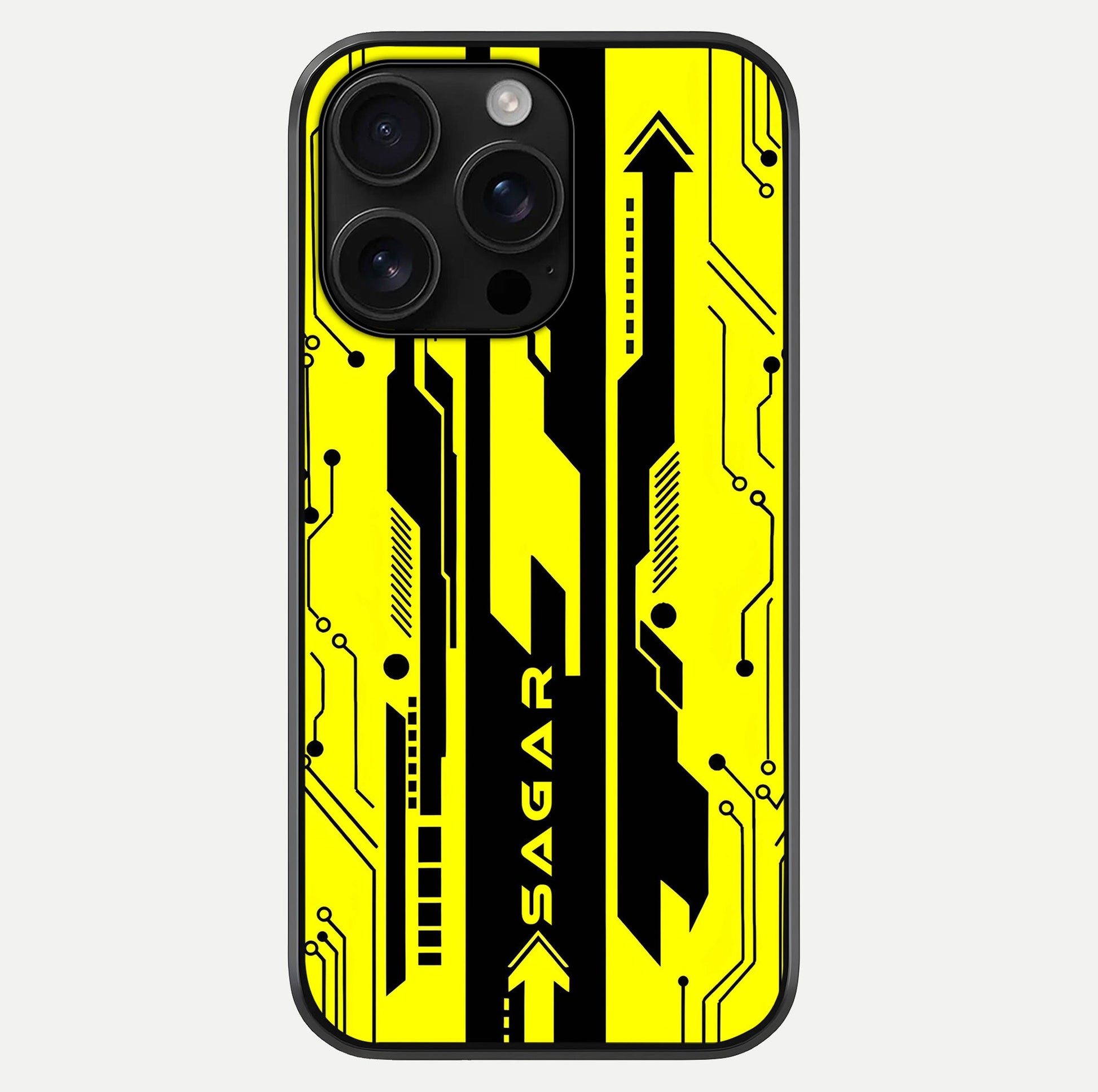 Electric Pulse CYBERPUNK Custom Name Glass Case For iPhone 16 Pro Max by Custom World