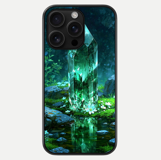 Emerald Light Crystal Glass Case For iPhone 16 Pro Max by Custom World