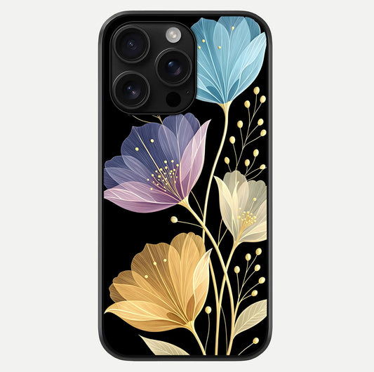 Flower Bloom Glow Glass Case For iPhone 16 Pro Max by Custom World