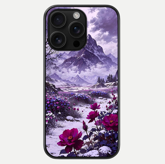 Flower Mountain View Glass Case For iPhone 16 Pro Max by Custom World