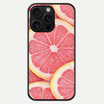Glitter Grapefruit Glass Case For iPhone 16 Pro Max by Custom World