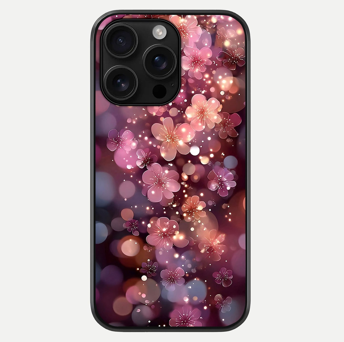 Glowing Petal Bliss Glass Case For iPhone 16 Pro Max by Custom World
