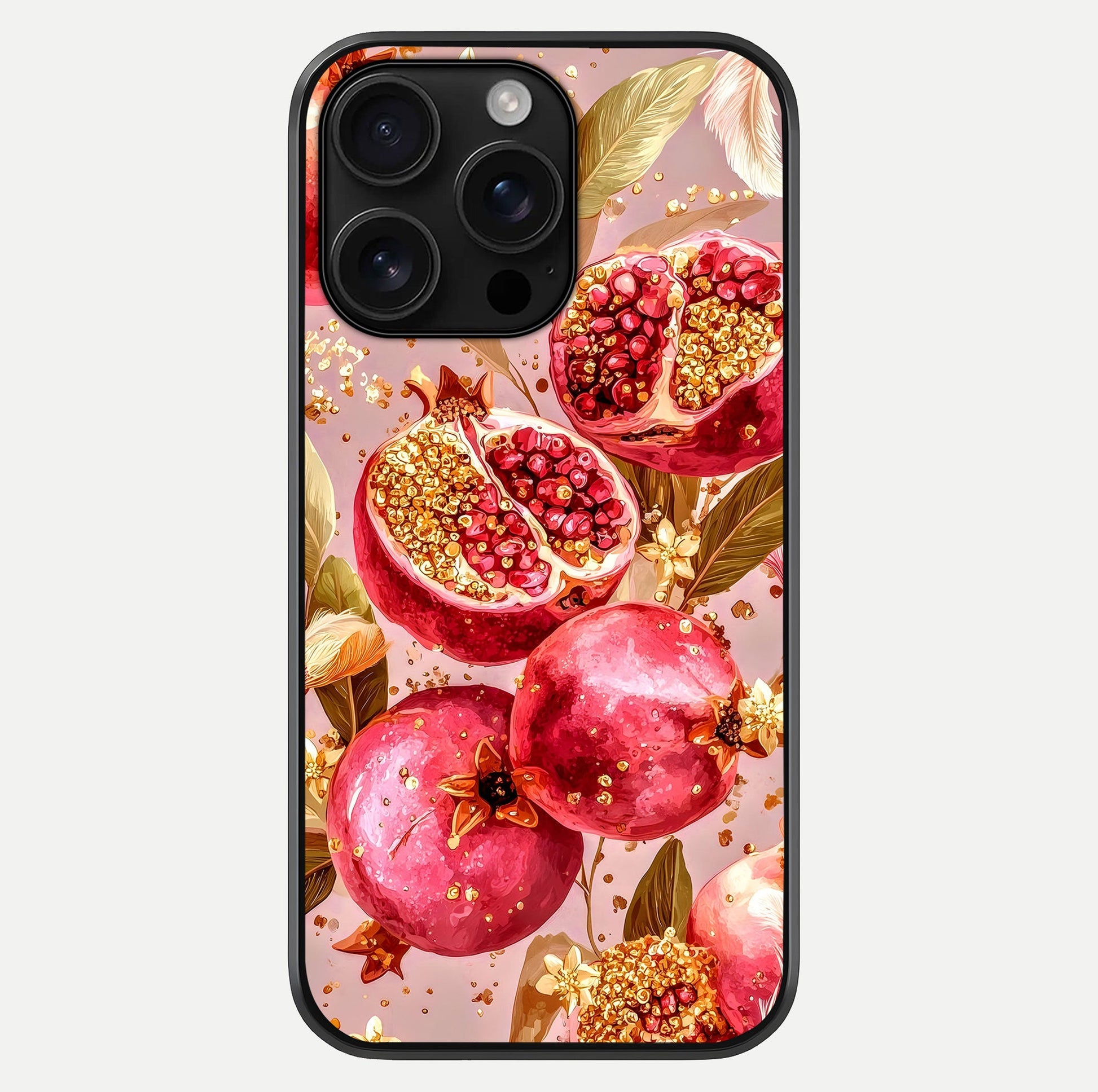 Golden Bloom Glow Glass Case For iPhone 16 Pro Max by Custom World