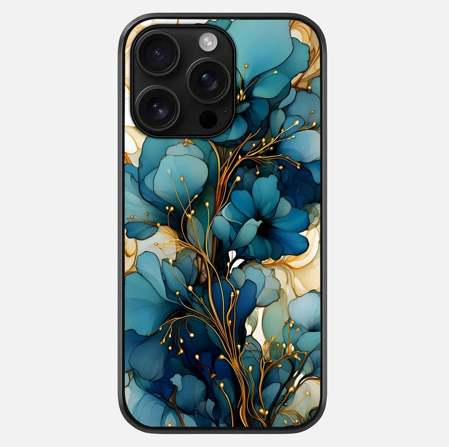 Golden Bloom Symphony Glass Case For iPhone 16 Pro Max by Custom World
