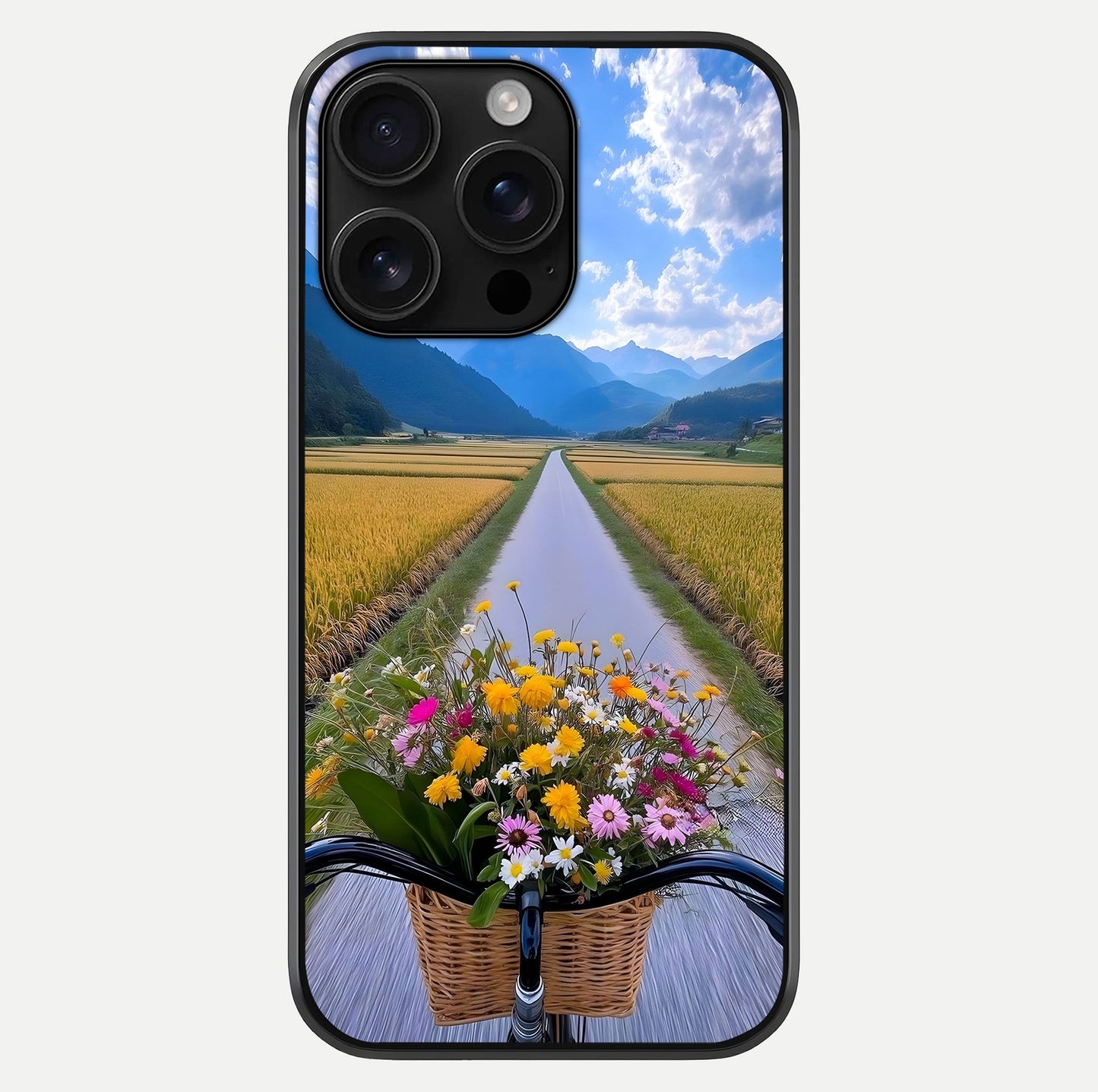 Golden Field Journey Glass Case For iPhone 16 Pro Max by Custom World