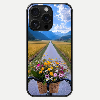 Golden Field Journey Glass Case For iPhone 16 Pro Max by Custom World