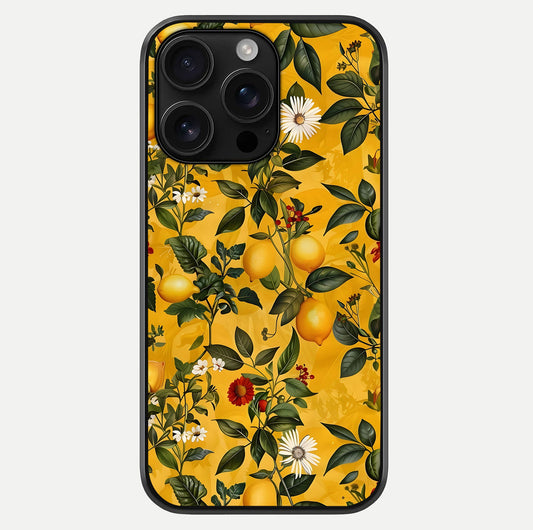 Golden Lemon Field Glass Case For iPhone 16 Pro Max by Custom World