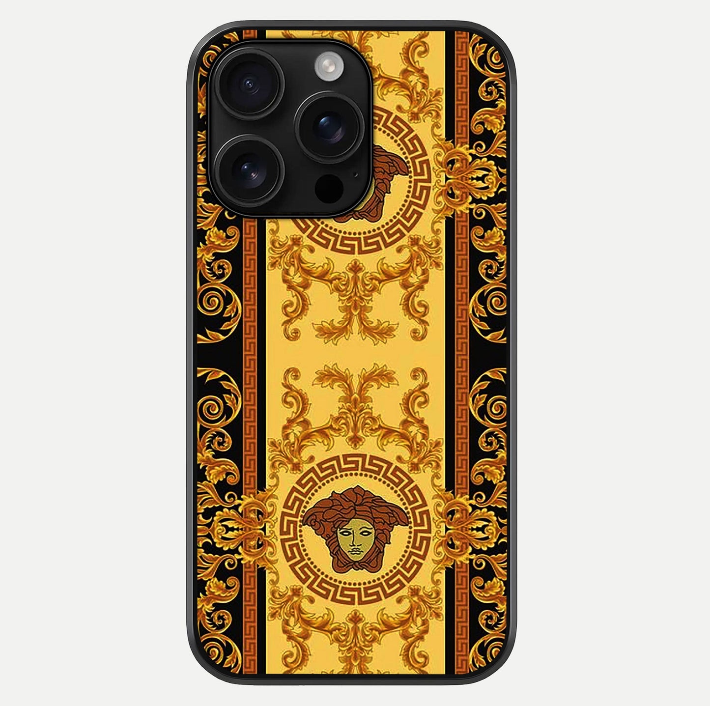 Golden Royal Heritage Glass Case For iPhone 16 Pro Max by Custom World