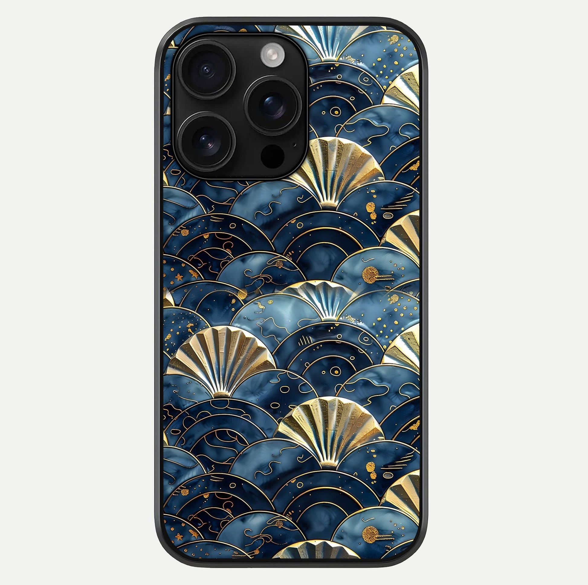 Golden Wave Luxe Glass Case For iPhone 16 Pro Max by Custom World