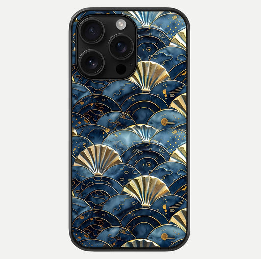 Golden Wave Luxe Glass Case For iPhone 16 Pro Max by Custom World