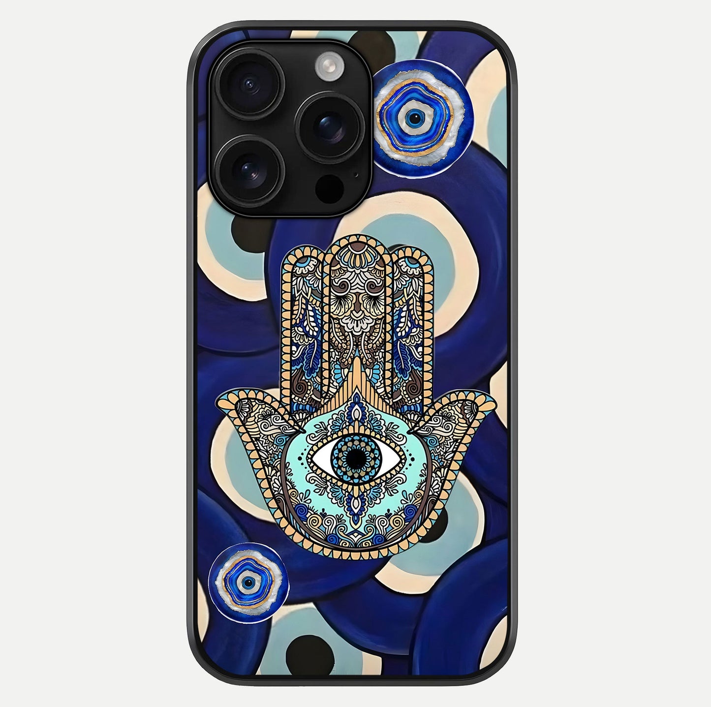 Hamsa Divine Guard Glass Case For iPhone 16 Pro Max by Custom World