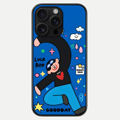 Happy Luck Vibe Glass Case For iPhone 16 Pro Max by Custom World