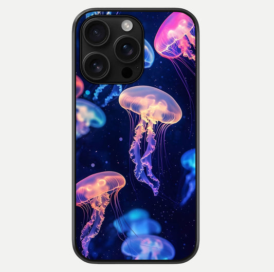 Jellyfish Pattern Glass Case For iPhone 16 Pro Max by Custom World