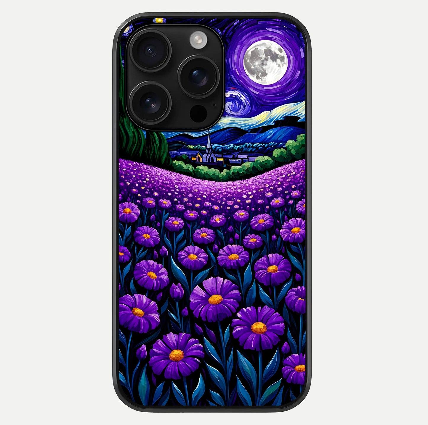 Lavender Moon Field Glass Case For iPhone 16 Pro Max by Custom World