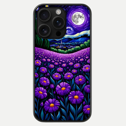 Lavender Moon Field Glass Case For iPhone 16 Pro Max by Custom World