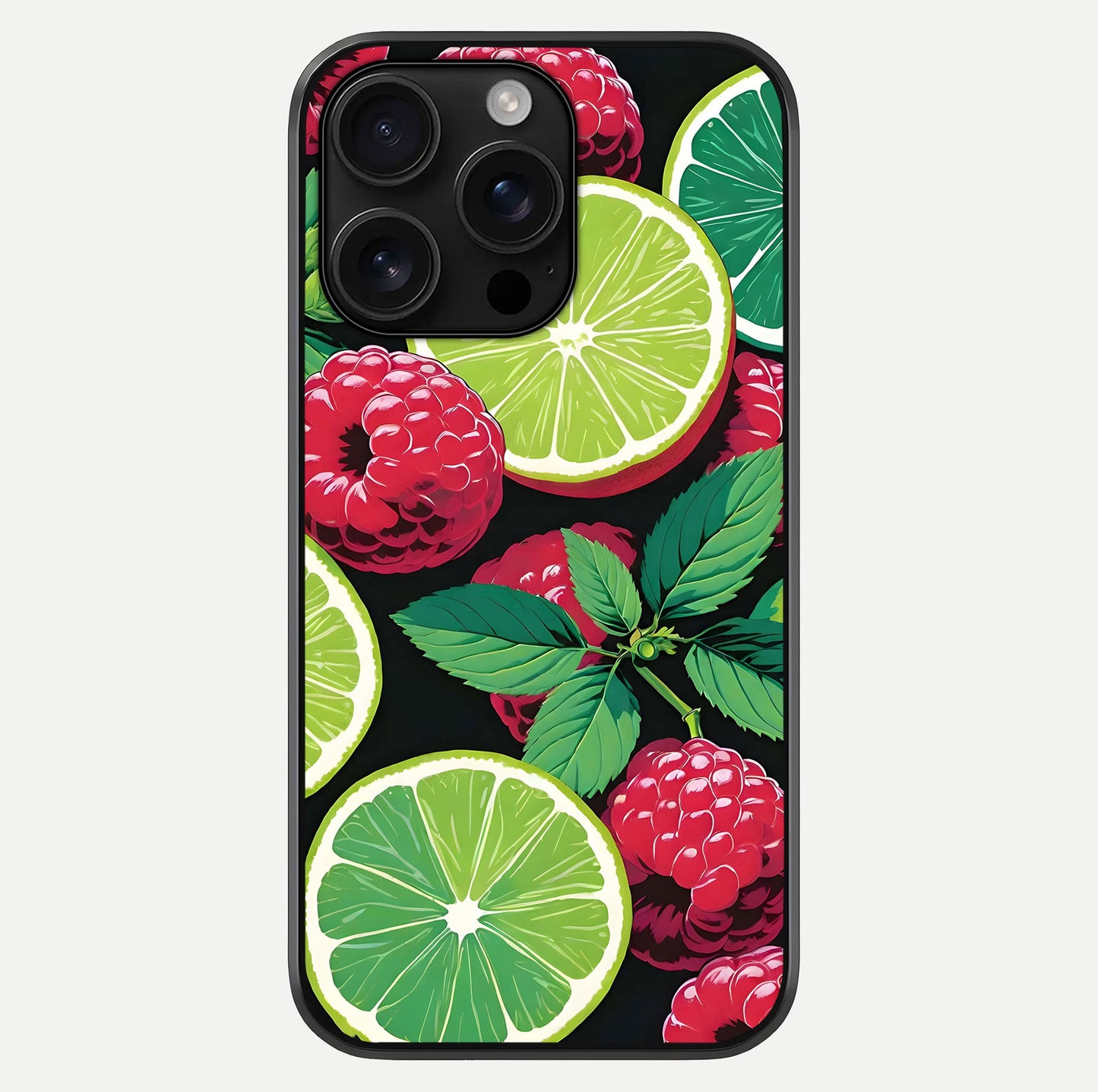 Lime & Raspberry Pattern Glass Case For iPhone 16 Pro Max by Custom World