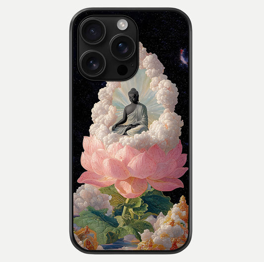 Lotus Divine Peace Glass Case For iPhone 16 Pro Max by Custom World