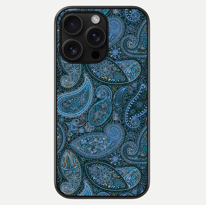 Midnight Paisley Glow Glass Case For iPhone 16 Pro Max by Custom World