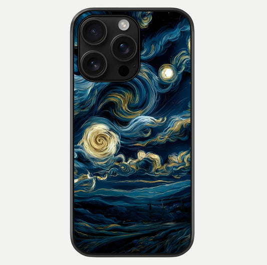 Midnight Sky Whirl Glass Case For iPhone 16 Pro Max by Custom World
