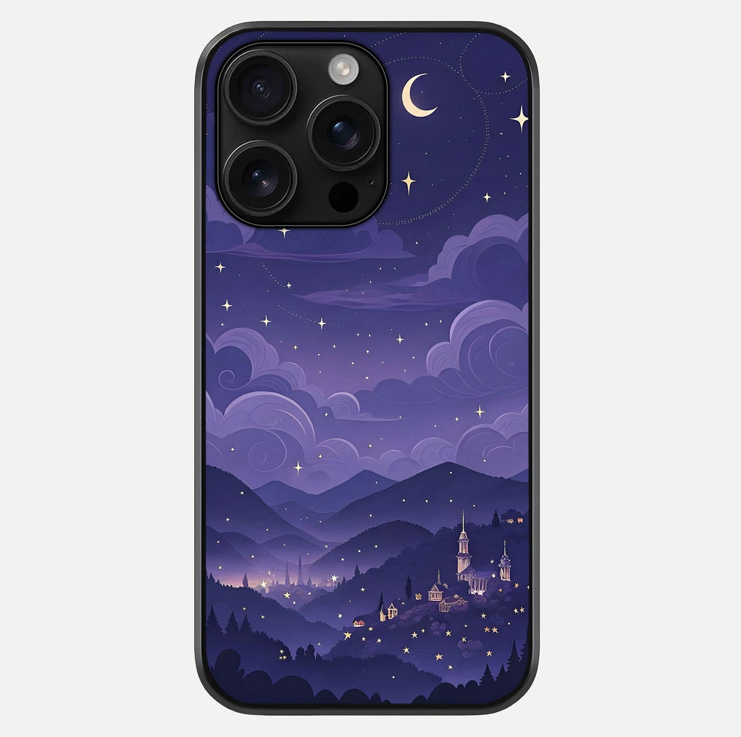 Minimal Night View Glass Case For iPhone 16 Pro Max by Custom World