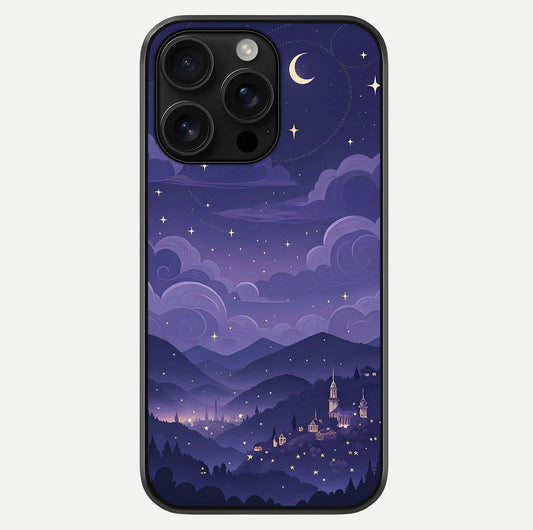 Minimal Night View Glass Case For iPhone 16 Pro Max by Custom World
