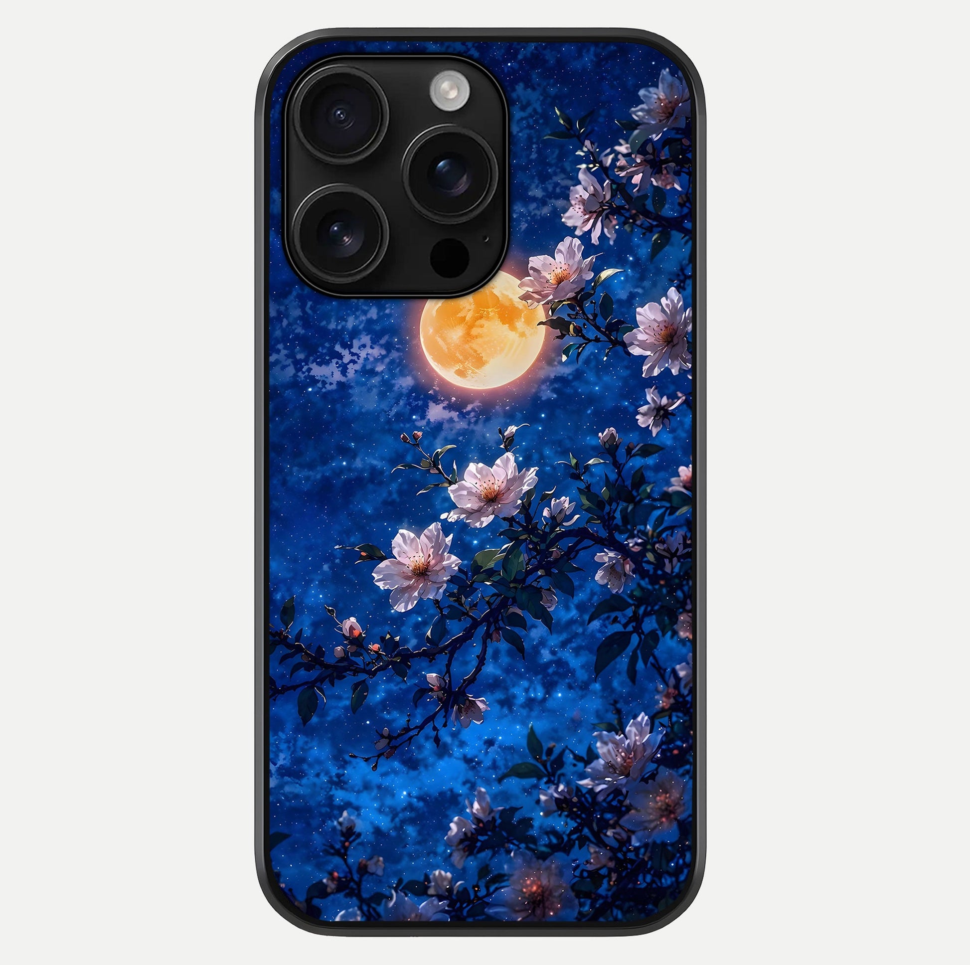 Moonlit Blossoms Night Glass Case For iPhone 16 Pro Max by Custom World