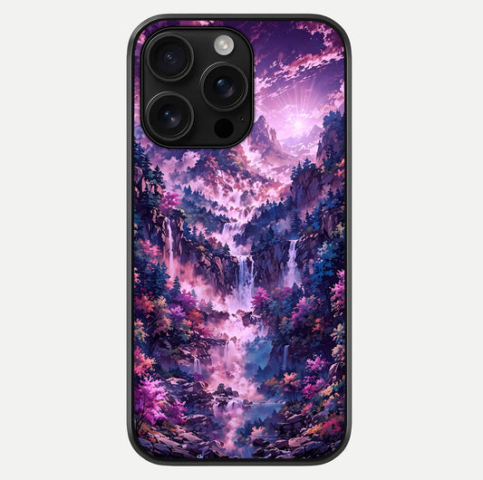 Mystic Cascade Peaks Glass Case For iPhone 16 Pro Max by Custom World