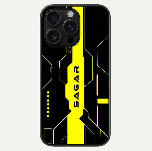 Neon CYBERPUNK Custom Name Glass Case For iPhone 16 Pro Max by Custom World