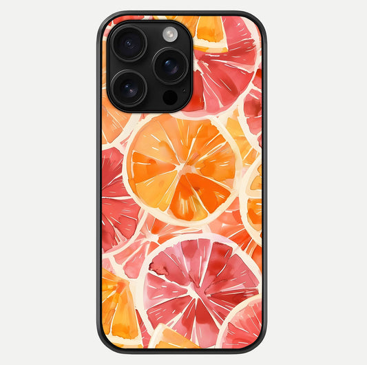 Orange Fruits Pattern Glass Case For iPhone 16 Pro Max by Custom World