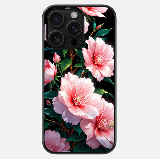 Peach Flower Glass Case For iPhone 16 Pro Max by Custom World