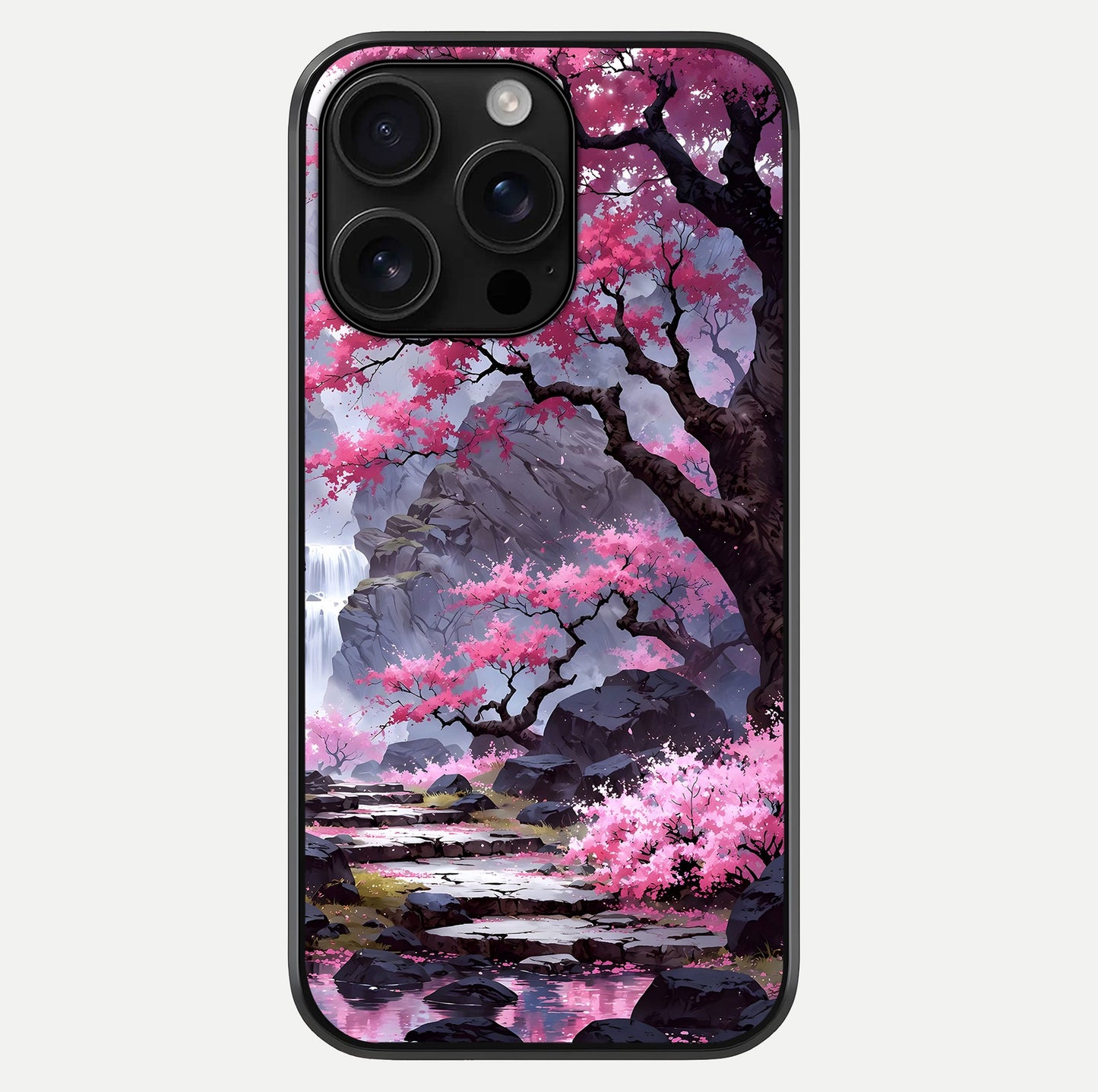 Pinkish Scenery Glass Case For iPhone 16 Pro Max by Custom World