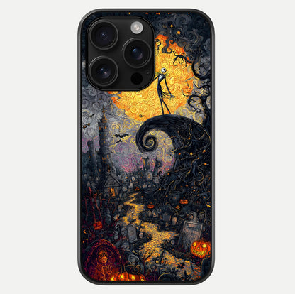 Pumpkin Moon Night Glass Case For iPhone 16 Pro Max by Custom World