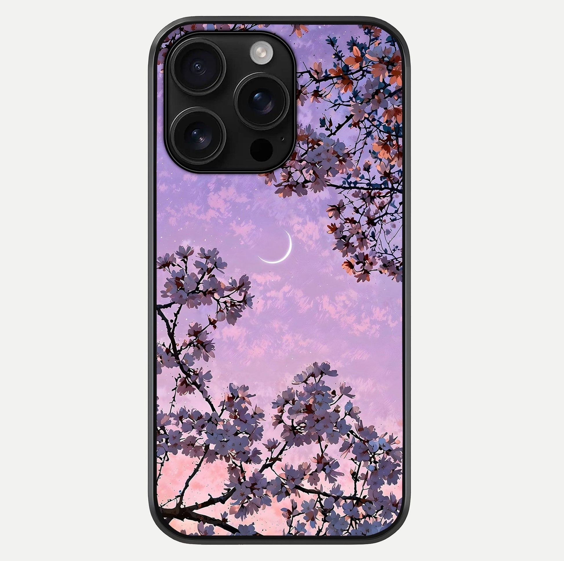 Purple Serenity Moon Glass Case For iPhone 16 Pro Max by Custom World