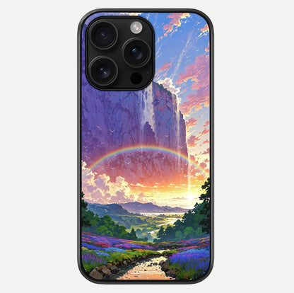 Rainbow Valley Dream Glass Case For iPhone 16 Pro Max by Custom World