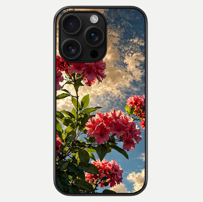 Red Bloom Skies Glass Case For iPhone 16 Pro Max by Custom World