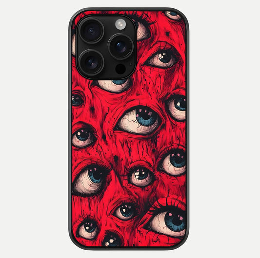 Red Eyes Pattern Glass Case For iPhone 16 Pro Max by Custom World