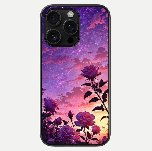 Starlit Rose Twilight Glass Case For iPhone 16 Pro Max by Custom World