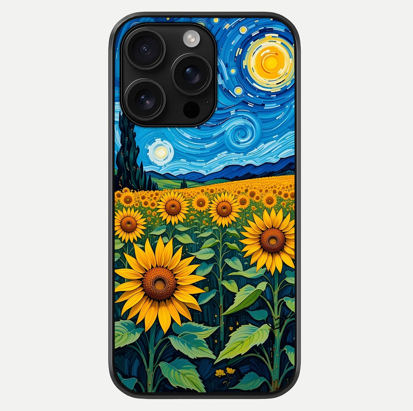 Starry Sunflower Dreams Glass Case For iPhone 16 Pro Max by Custom World