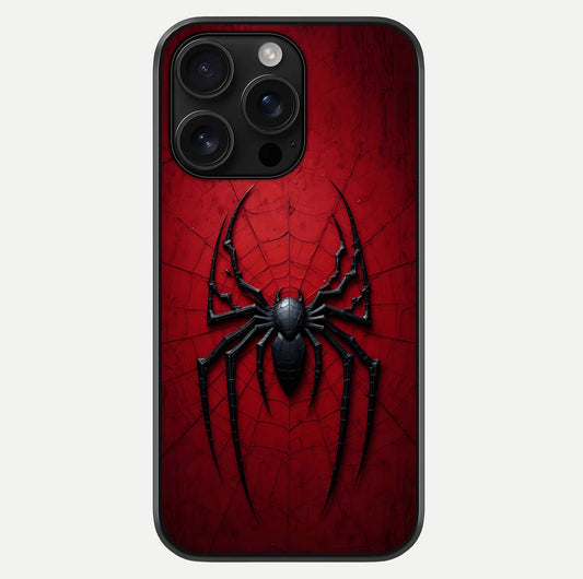 Superhero Web Emblem Glass Case For iPhone 16 Pro Max by Custom World