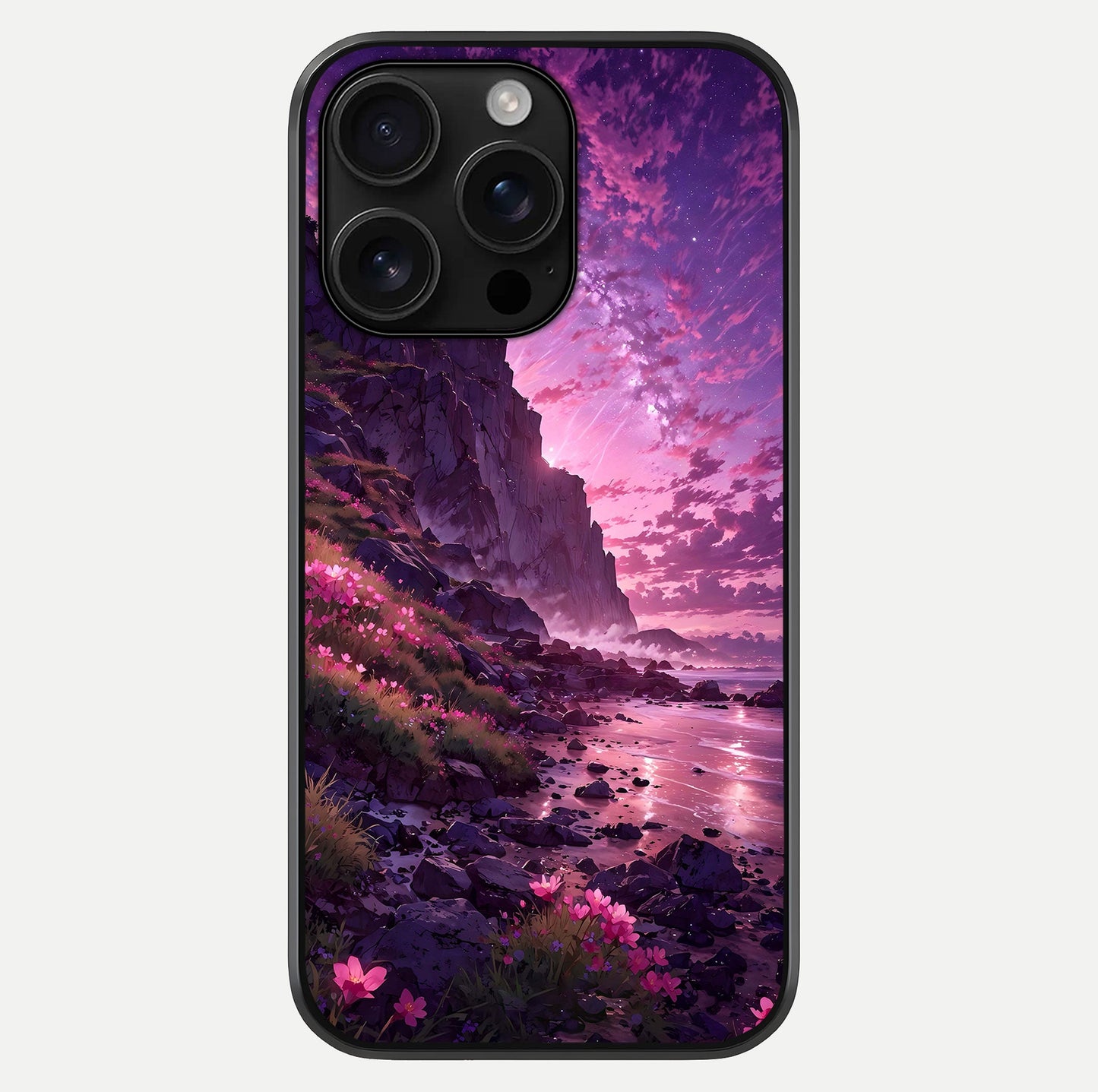 Twilight Blossom Coast Glass Case For iPhone 16 Pro Max by Custom World