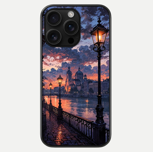 Twilight River Lights Glass Case For iPhone 16 Pro Max by Custom World