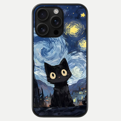 Van Gogh Cat Glass Case For iPhone 16 Pro Max by Custom World