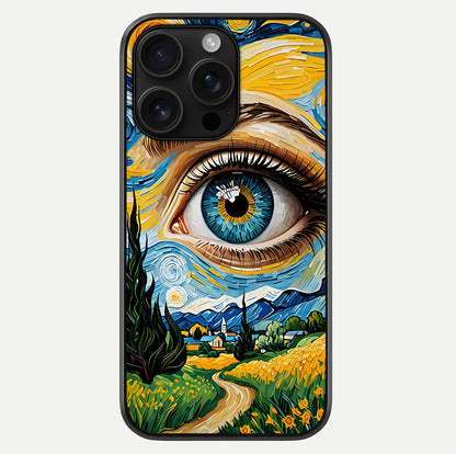 Van Gogh Eye Glass Case For iPhone 16 Pro Max by Custom World