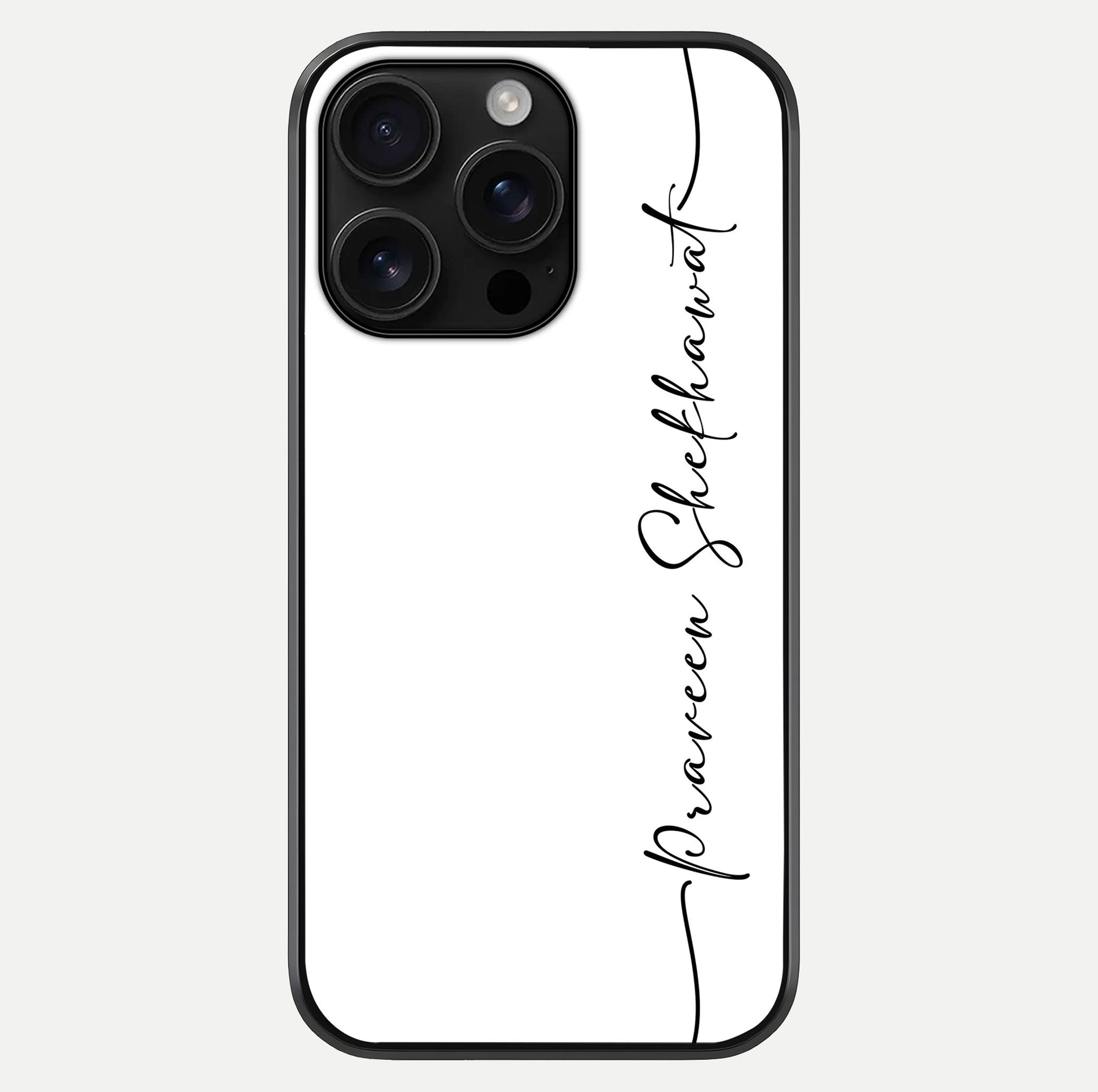 White Tune Custom Name Glass Case For iPhone 16 Pro Max by Custom World