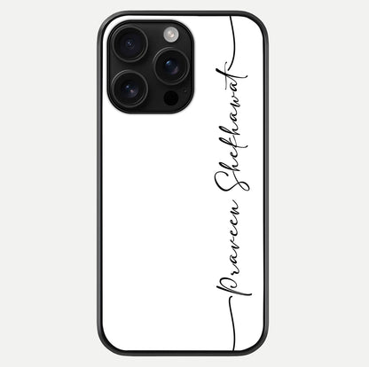 White Tune Custom Name Glass Case For iPhone 16 Pro Max by Custom World