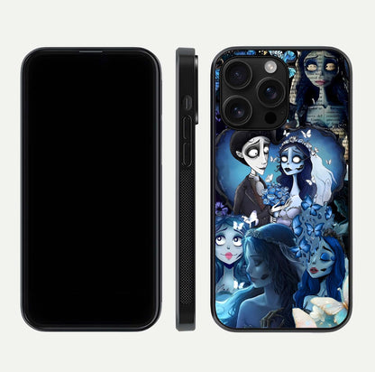 Butterfly Ghost Soul Glass Case for iPhone 16 Pro Max front-and-back layout highlighting dark art balance and HD shine